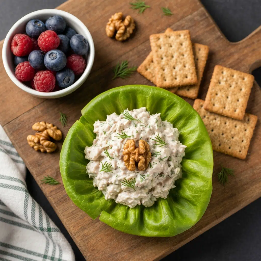 The Best Healthy Protein-Packed Chicken Salad 6 chicken salad lettuce cup healthy 2025 10 08T055259.592Z