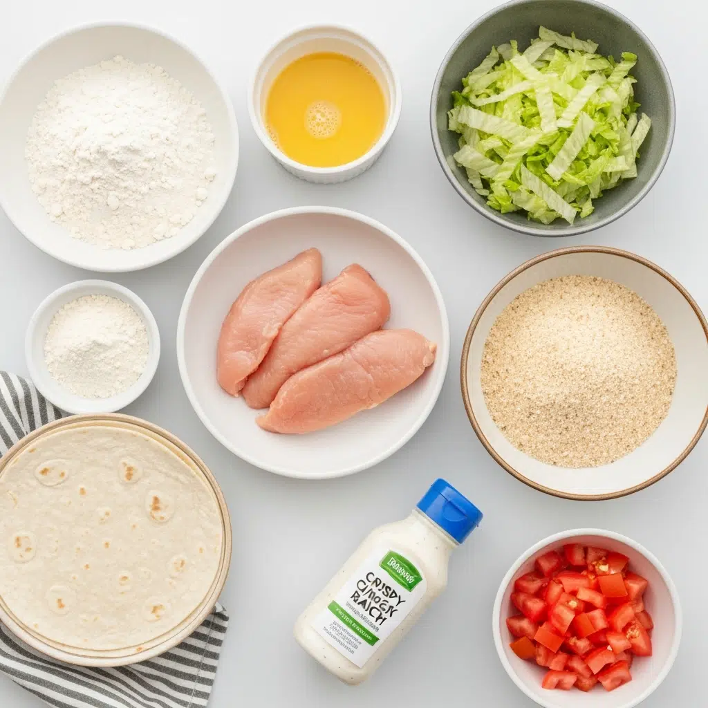 Crispy Chicken Ranch Snack Wrap 5 crispy chicken ranch wrap ingredients overhead 2025 10 07T011919.618Z 1