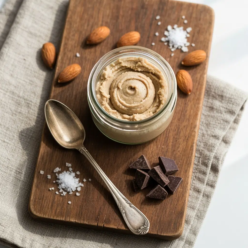 Indulge in Guilt-Free Protein Cookie Dough 6 protein cookie dough jar spoon almonds 2025 10 06T135658.950Z 1