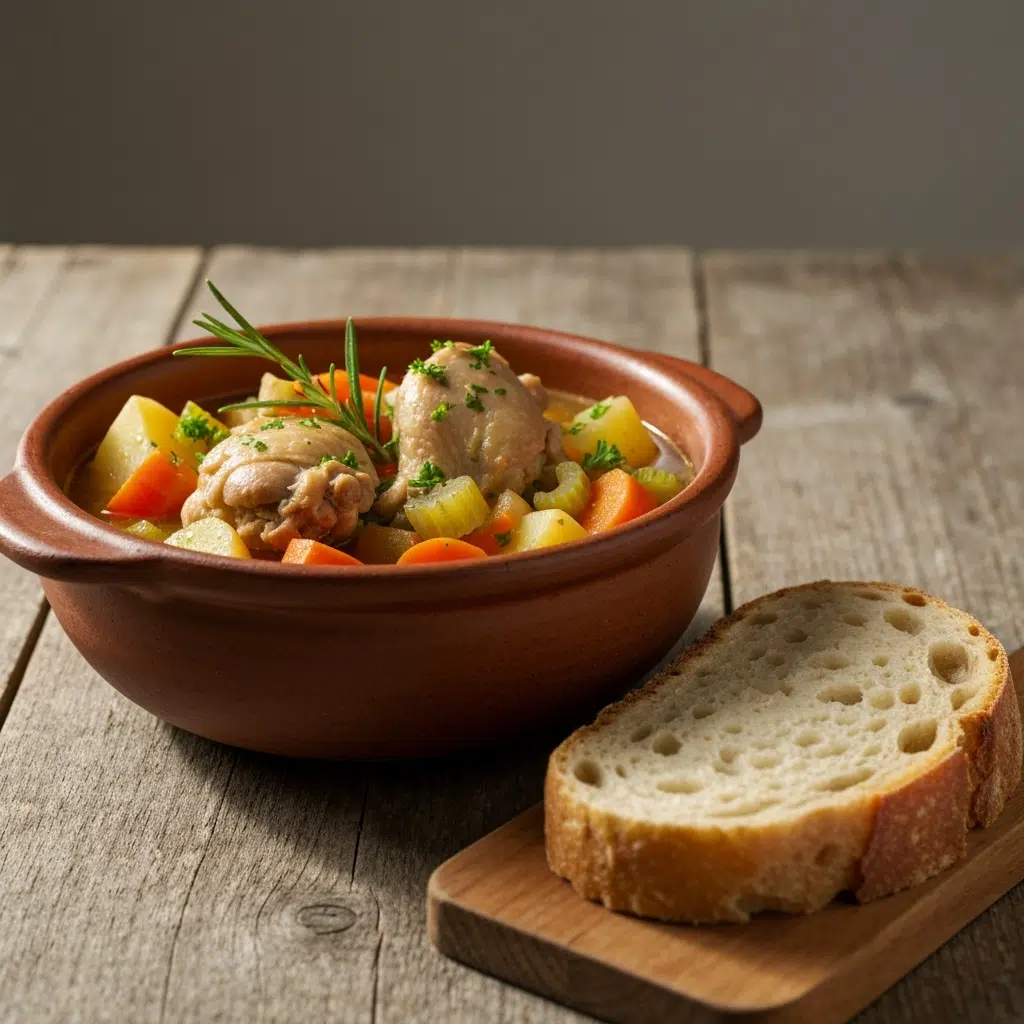 Slow Cooker Chicken Stew Recipe 6 rustic ceramic bowl chicken stew 2025 10 03T154456.169Z 1