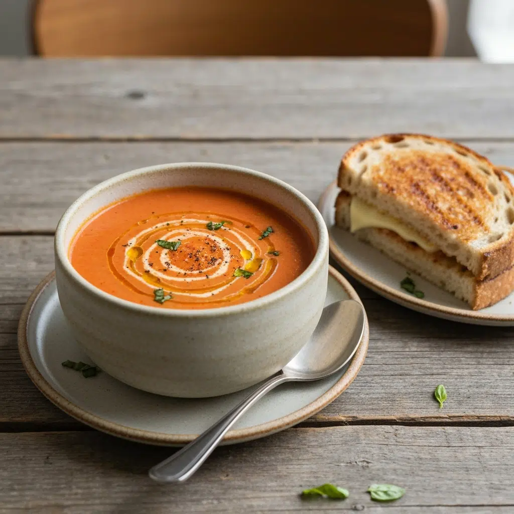 Creamy Roasted Garlic Tomato Soup 4 rustic tomato soup grilled cheese 2025 10 07T214816.393Z