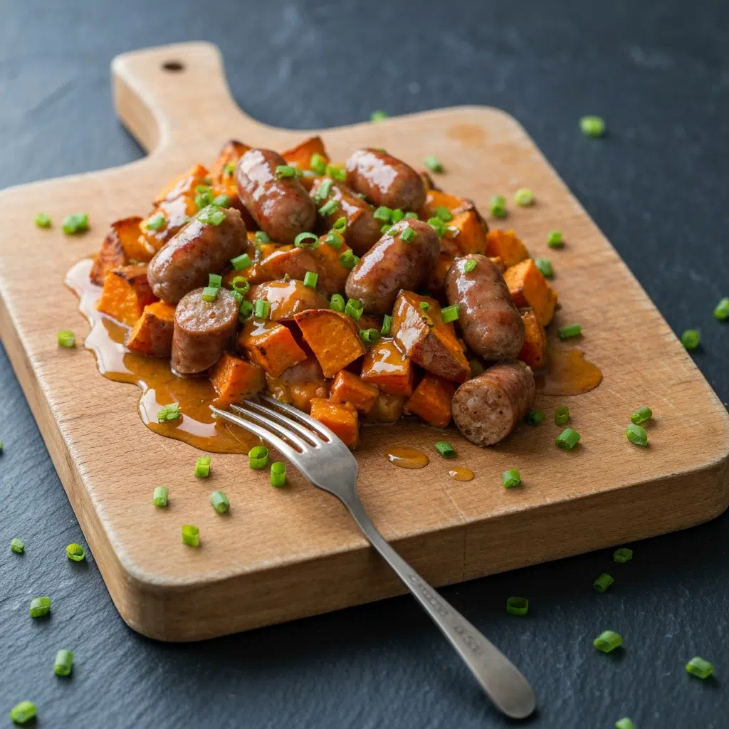 Sausage and Sweet Potatoes with Honey Garlic Sauce Recipe 4 sausage sweet potato bake honey garlic 2025 10 03T213839.085Z 1