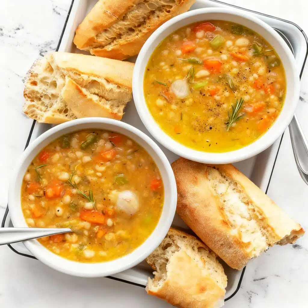 Crockpot Meals for Diabetics (Slow Cooker) 38 Creamy white bean soup with celery, onions, and spices in a golden broth, captured in a rustic-style bowl.