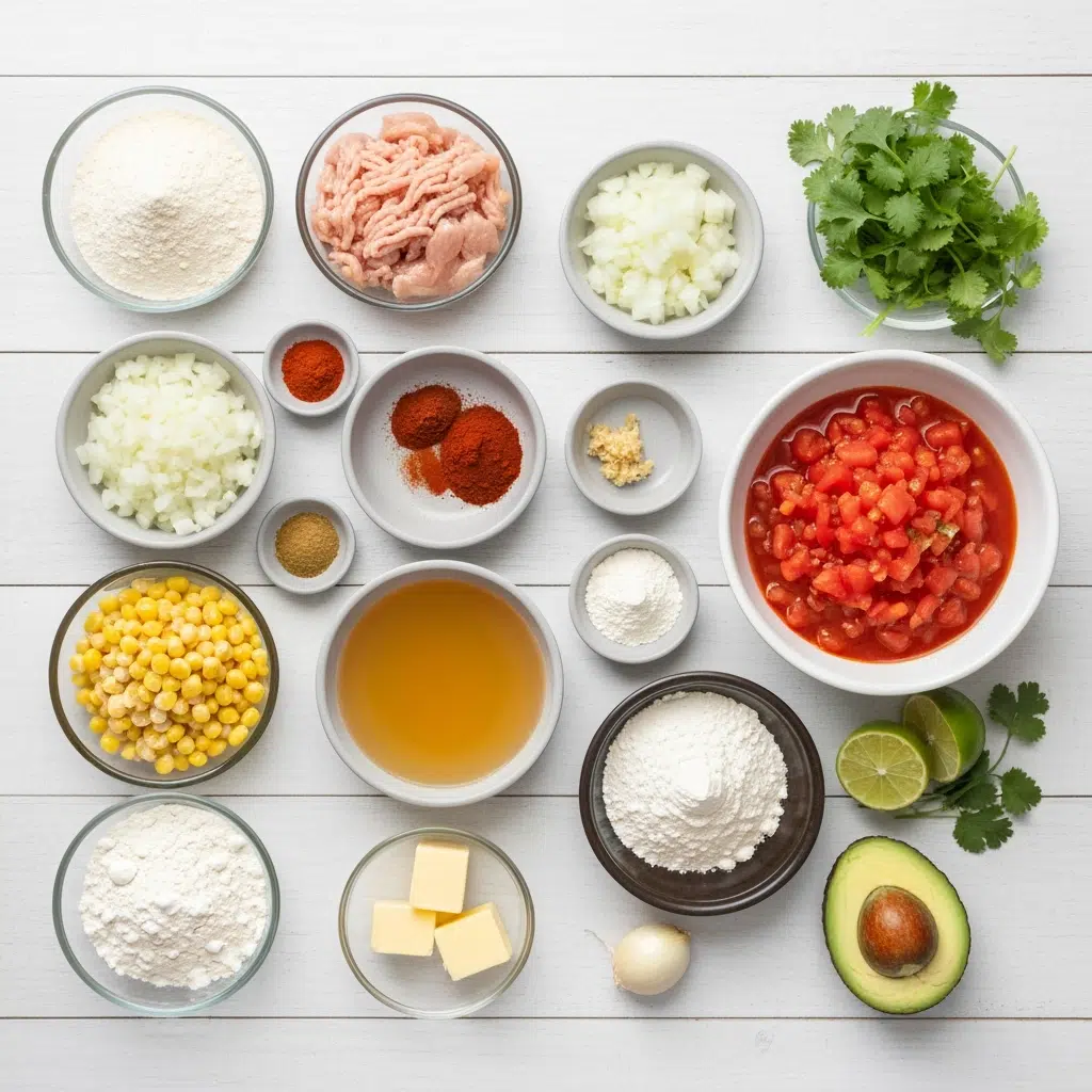 Tamale Soup with Tamale Dumplings 5 tamale soup dumplings ingredients overhead 2025 10 03T140618.411Z