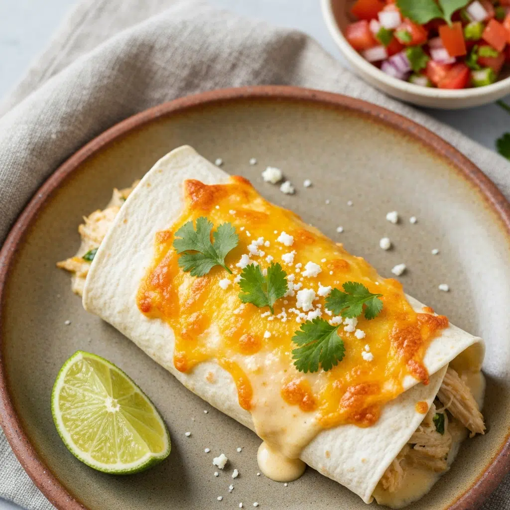 White Chicken Enchiladas 6 white chicken enchilada plated overhead 2025 10 03T152115.491Z 1