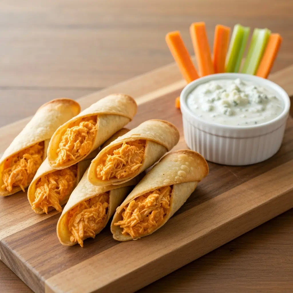 Buffalo Chicken Taquitos Recipe 6 buffalo chicken taquitos blue cheese 2025 10 08T091939.586Z