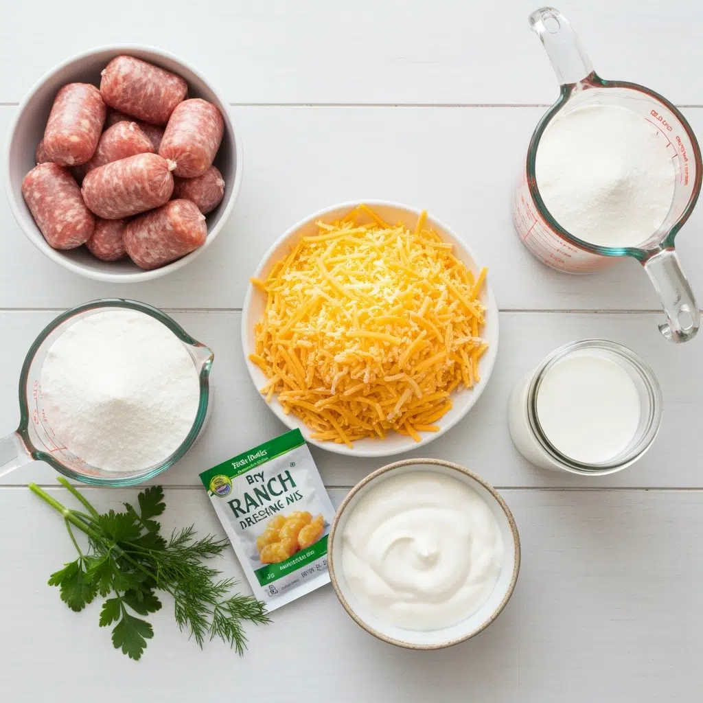 Crack Sausage Balls cheddar and ranch 4 Crack Sausage Balls cheddar and ranch ingredients