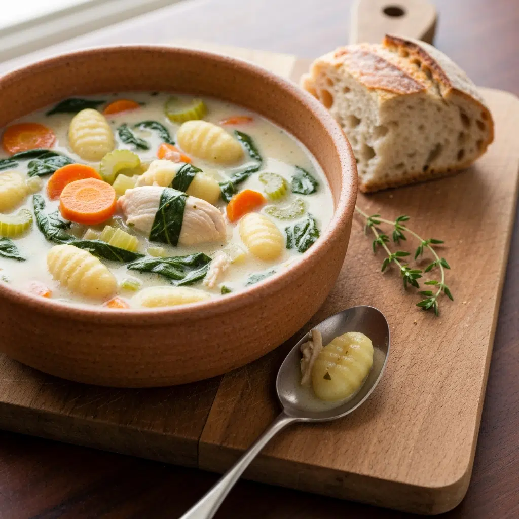 Copycat Olive Garden Chicken Gnocchi Soup 6 creamy chicken gnocchi soup bread 2025 10 08T054354.816Z