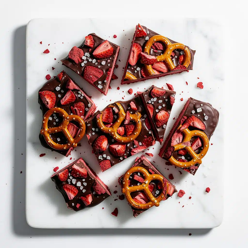 Chocolate Covered Strawberry Bark With Pretzels 8 Ingredients for Chocolate Covered Strawberry Bark With Pretzels
