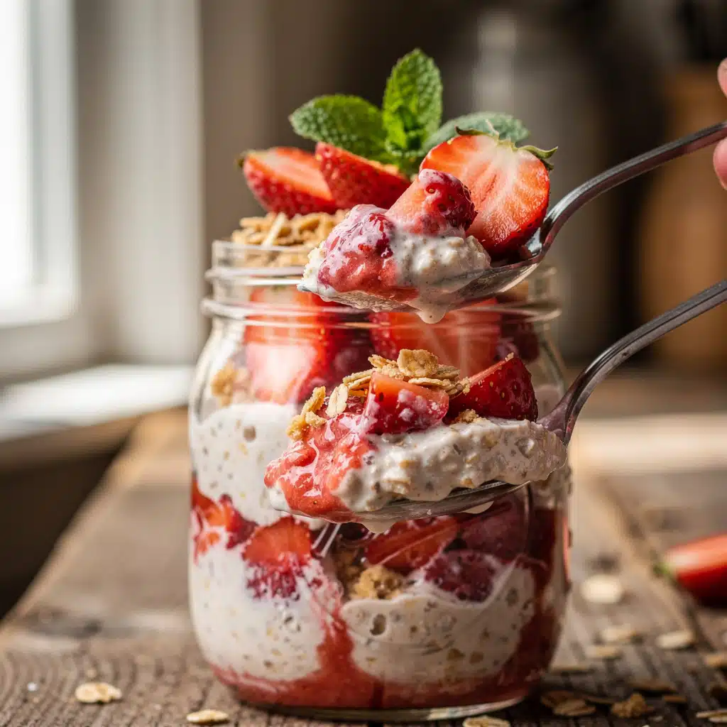 Strawberry Shortcake Overnight Oats 6 Ingredients for Strawberry Shortcake Overnight Oats