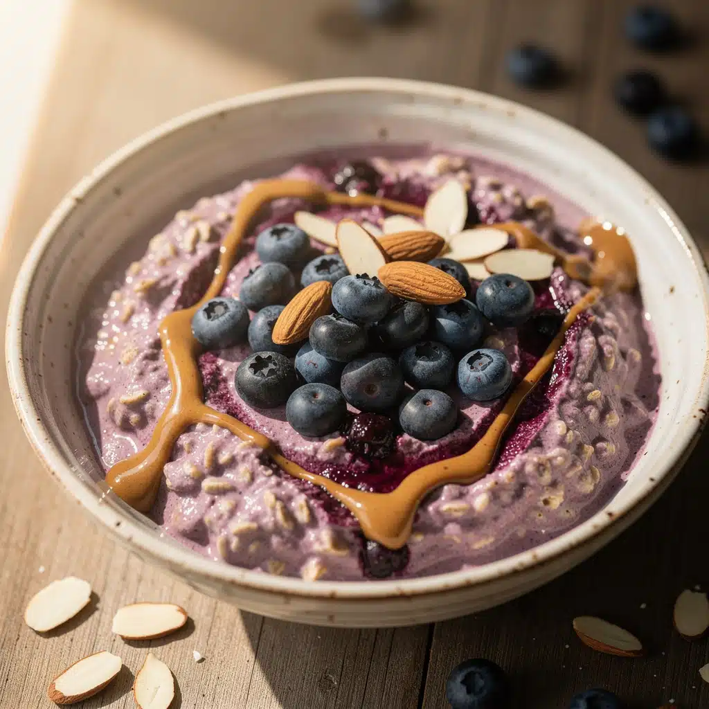 Blended Tofu & Blueberry Oats (No Protein Powder) 6 Ingredients for Blended Tofu & Blueberry Oats (No Protein Powder)