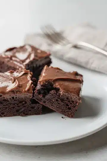 Irish Cream Brownies 13 Irish cream brownies with glossy ganache in close up Pinterest style photo