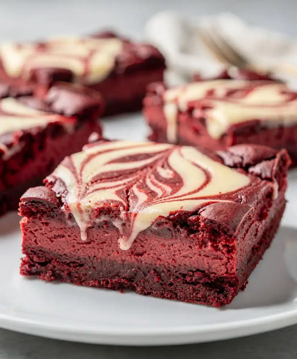 Red Velvet Cheesecake Bars 6 Red Velvet Cheesecake Bars featured image