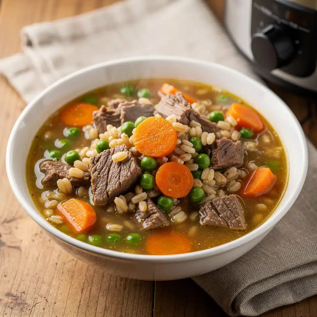 Slow Cooker Beef and Barley Soup 8 Ingredients for Slow Cooker Beef and Barley Soup