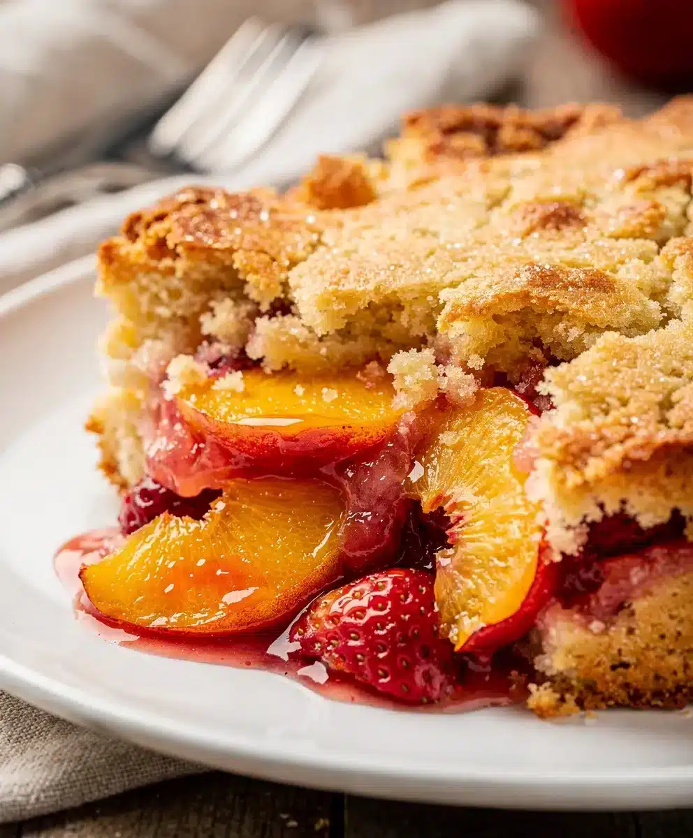 Strawberry Peach Dump Cake 6 Strawberry Peach Dump Cake featured image
