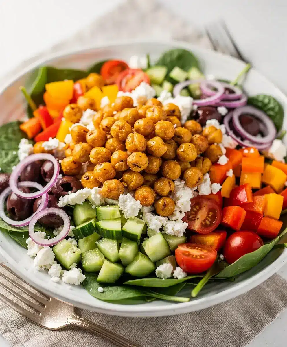 Crispy Chickpea Greek Salad 6 Crispy Chickpea Greek Salad featured image