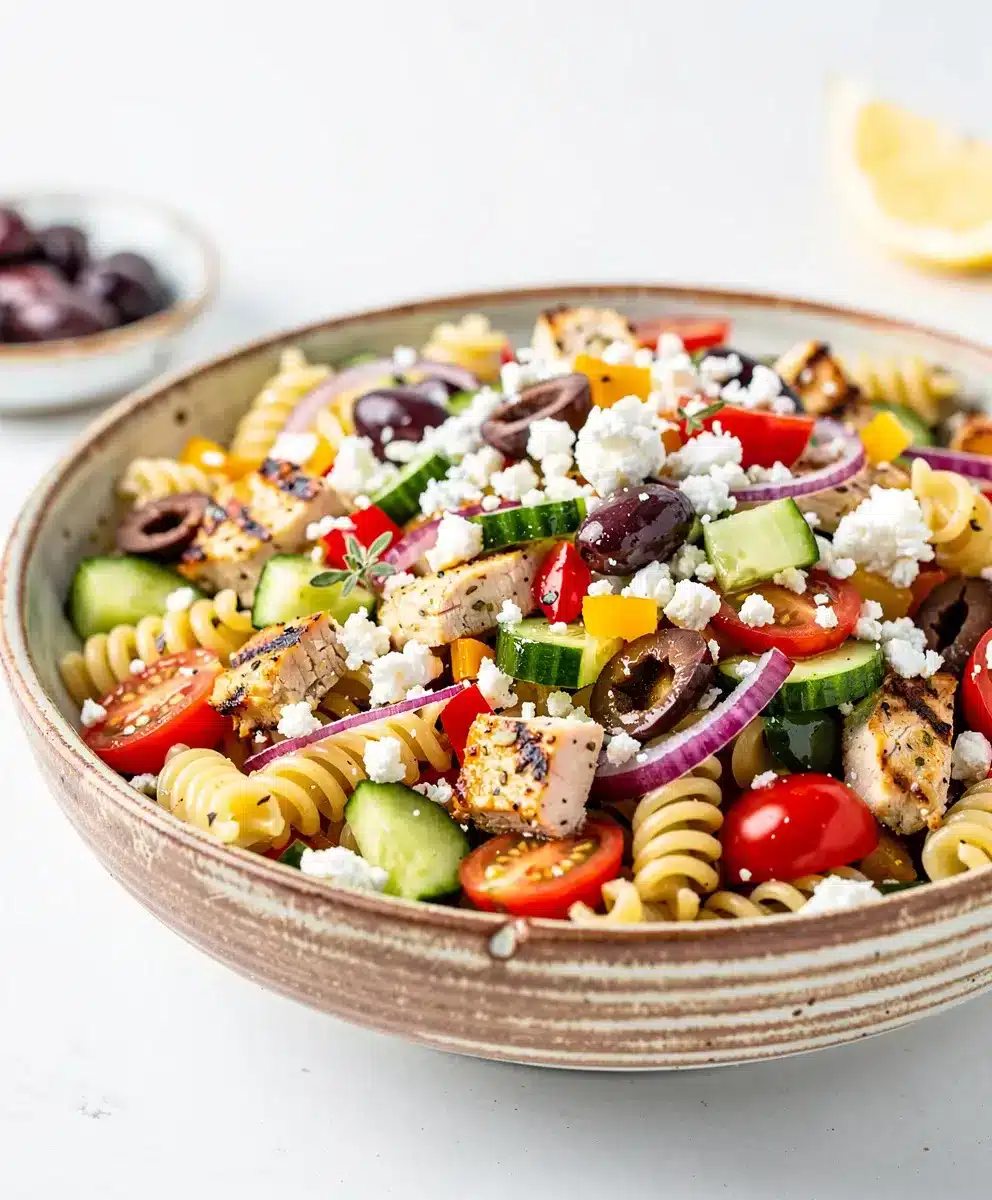 Greek Chicken Pasta Salad 6 Greek Chicken Pasta Salad featured image