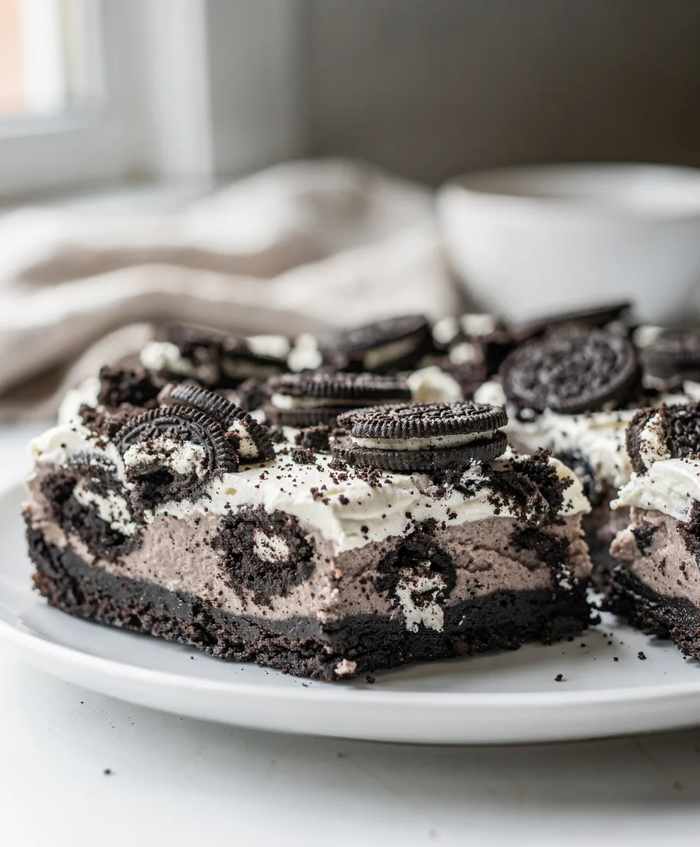 No Bake Oreo Cheesecake Bars 6 No Bake Oreo Cheesecake Bars featured image