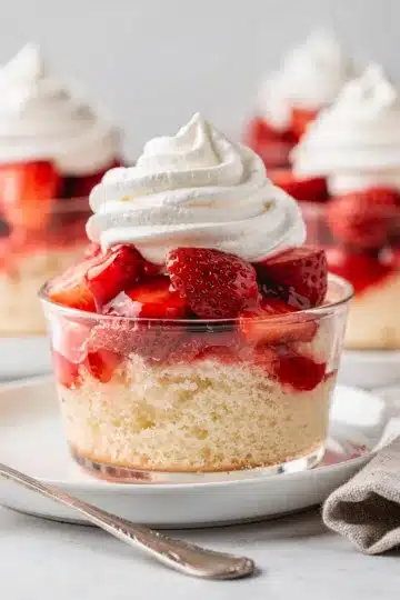 Strawberry Shortcake Cups 14 Single serving strawberry shortcake cup with whipped cream and fresh berries