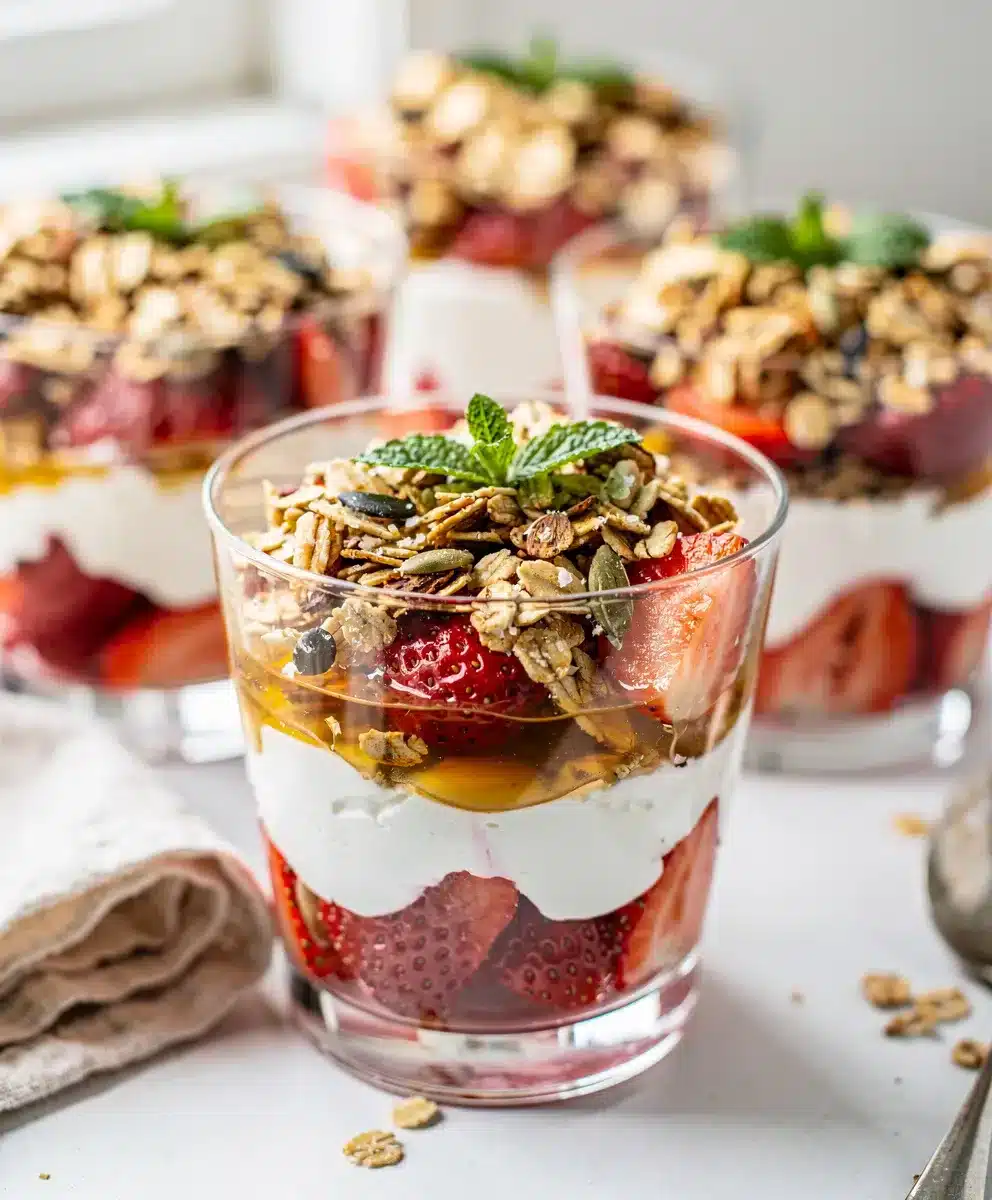 Strawberry Yogurt Parfait Cups 6 Strawberry Yogurt Parfait Cups featured image