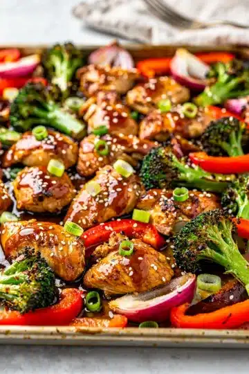Sheet Pan Teriyaki Chicken 11 Sheet pan teriyaki chicken with roasted broccoli and bell peppers