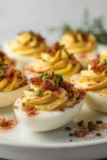 Easy Bacon Ranch Deviled Eggs 14 Easy bacon ranch deviled eggs recipe with creamy filling and crispy bacon