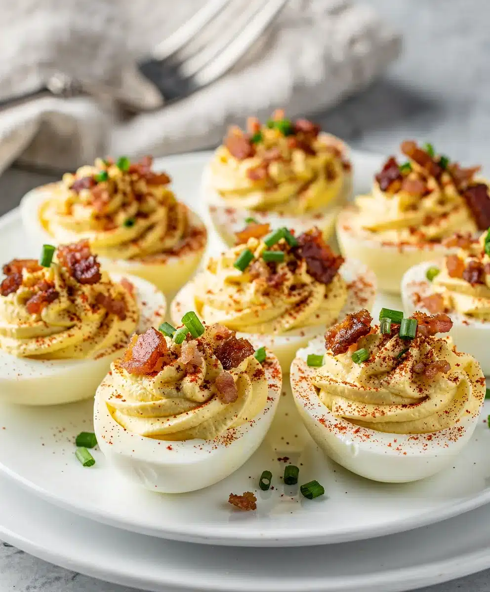 Creamy Bacon Ranch Deviled Eggs 6 Creamy Bacon Ranch Deviled Eggs featured image