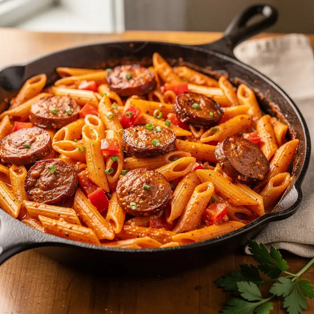 Skillet Creamy Cajun Sausage Pasta 8 Ingredients for Skillet Creamy Cajun Sausage Pasta