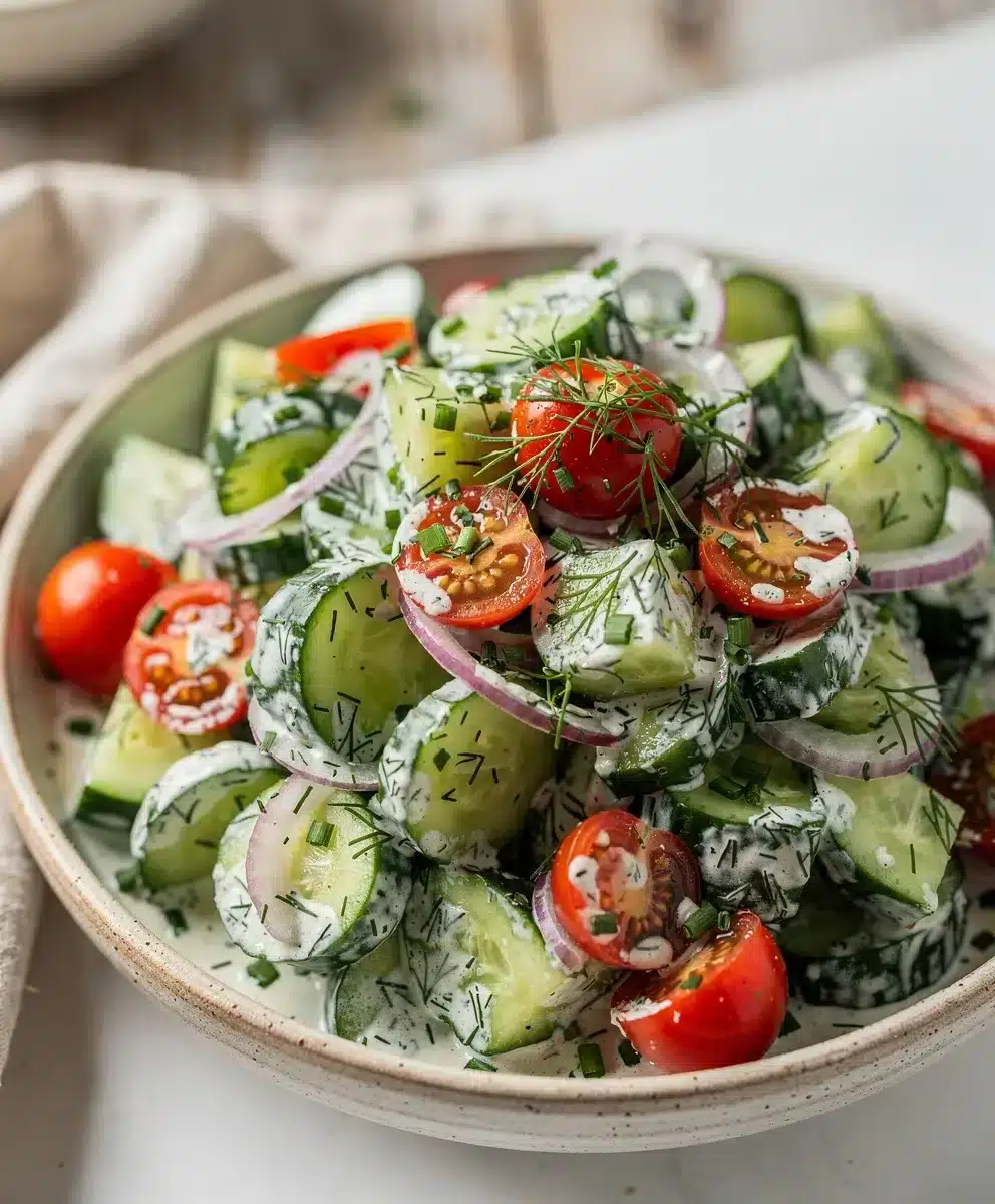 Chopped Creamy Cucumber Dill Salad 6 Chopped Creamy Cucumber Dill Salad featured image