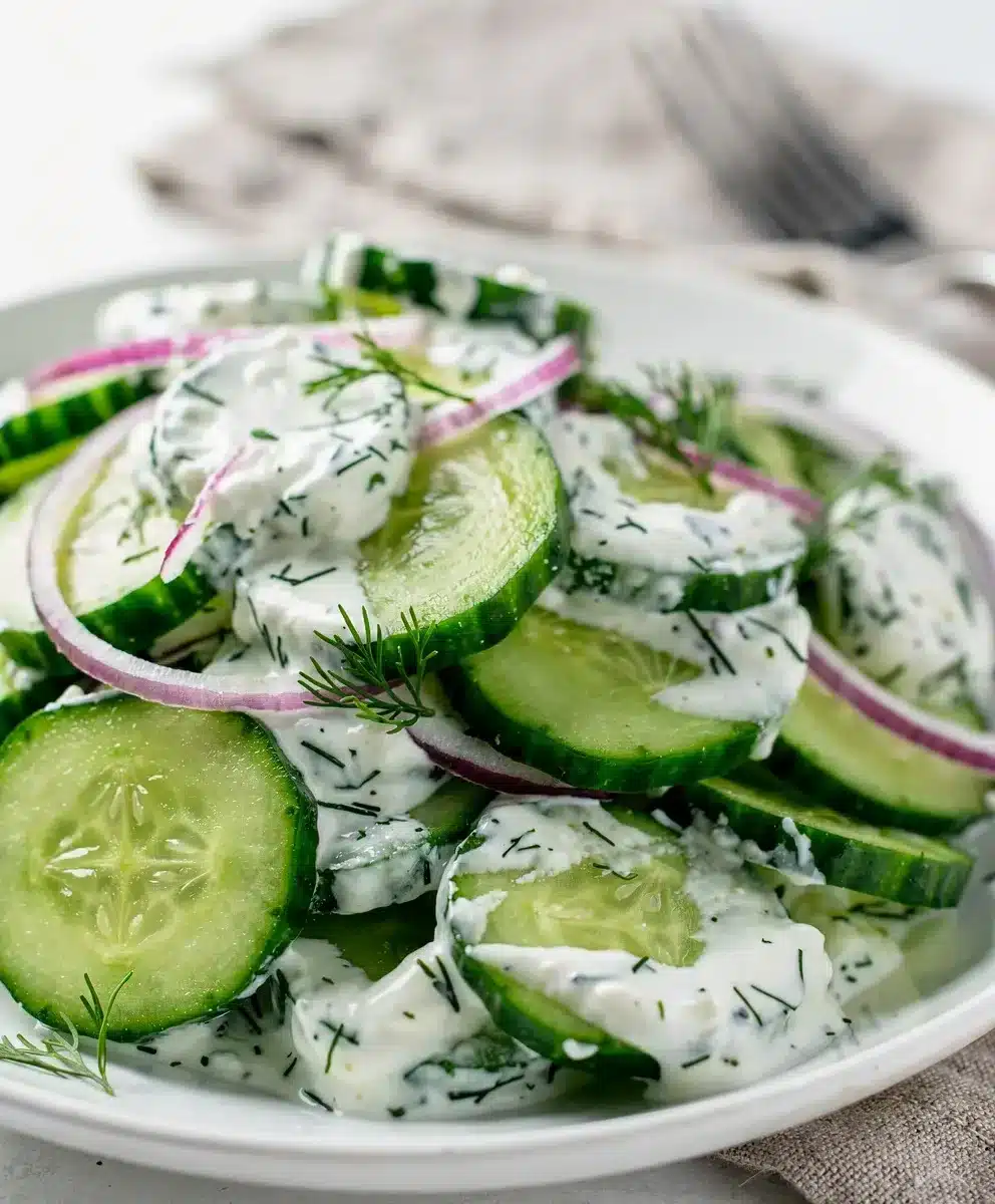 Fresh Creamy Cucumber Dill Salad 6 Fresh Creamy Cucumber Dill Salad featured image