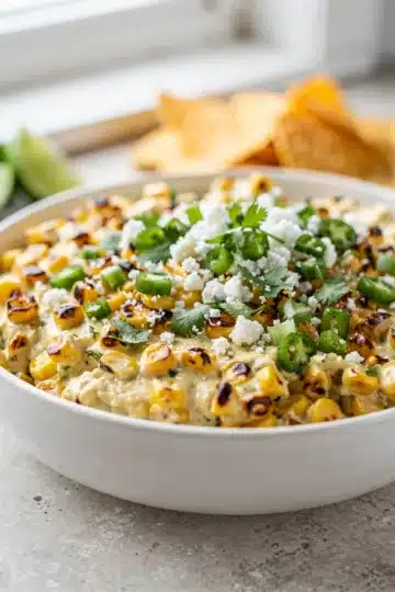 Party Mexican Street Corn Dip 13 Creamy party Mexican street corn dip with charred kernels and cotija cheese