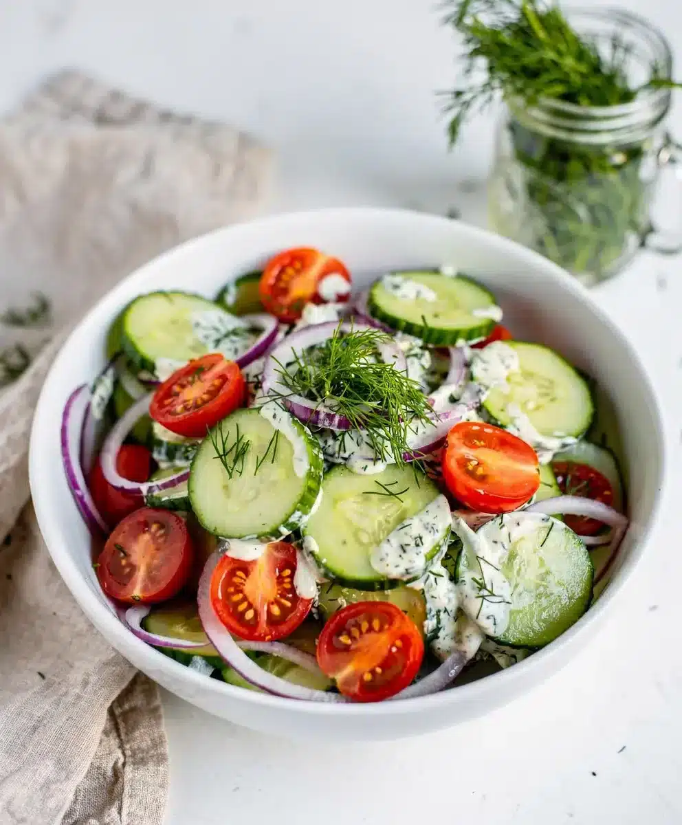 Crisp Creamy Cucumber Dill Salad 6 Crisp Creamy Cucumber Dill Salad featured image