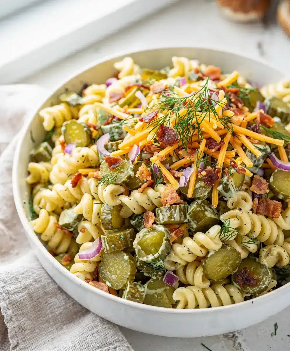 Crisp Dill Pickle Pasta Salad 6 Crisp Dill Pickle Pasta Salad featured image