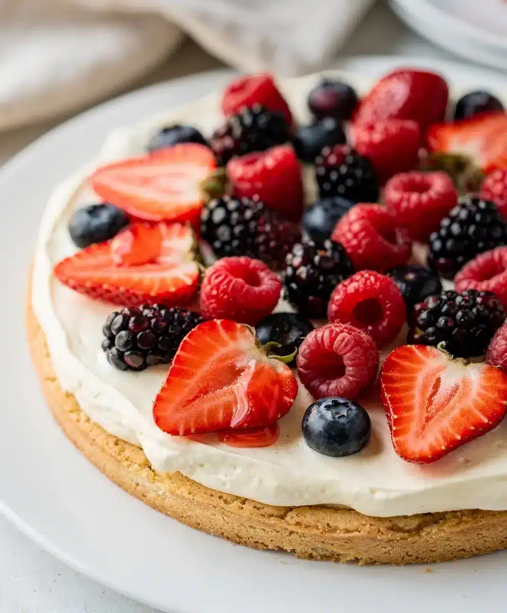 Easy Berry Cheesecake Fruit Pizza 6 Easy Berry Cheesecake Fruit Pizza featured image