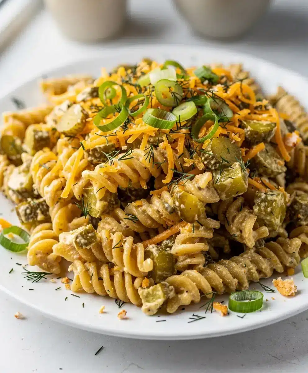 Easy Dill Pickle Pasta Salad 6 Easy Dill Pickle Pasta Salad featured image