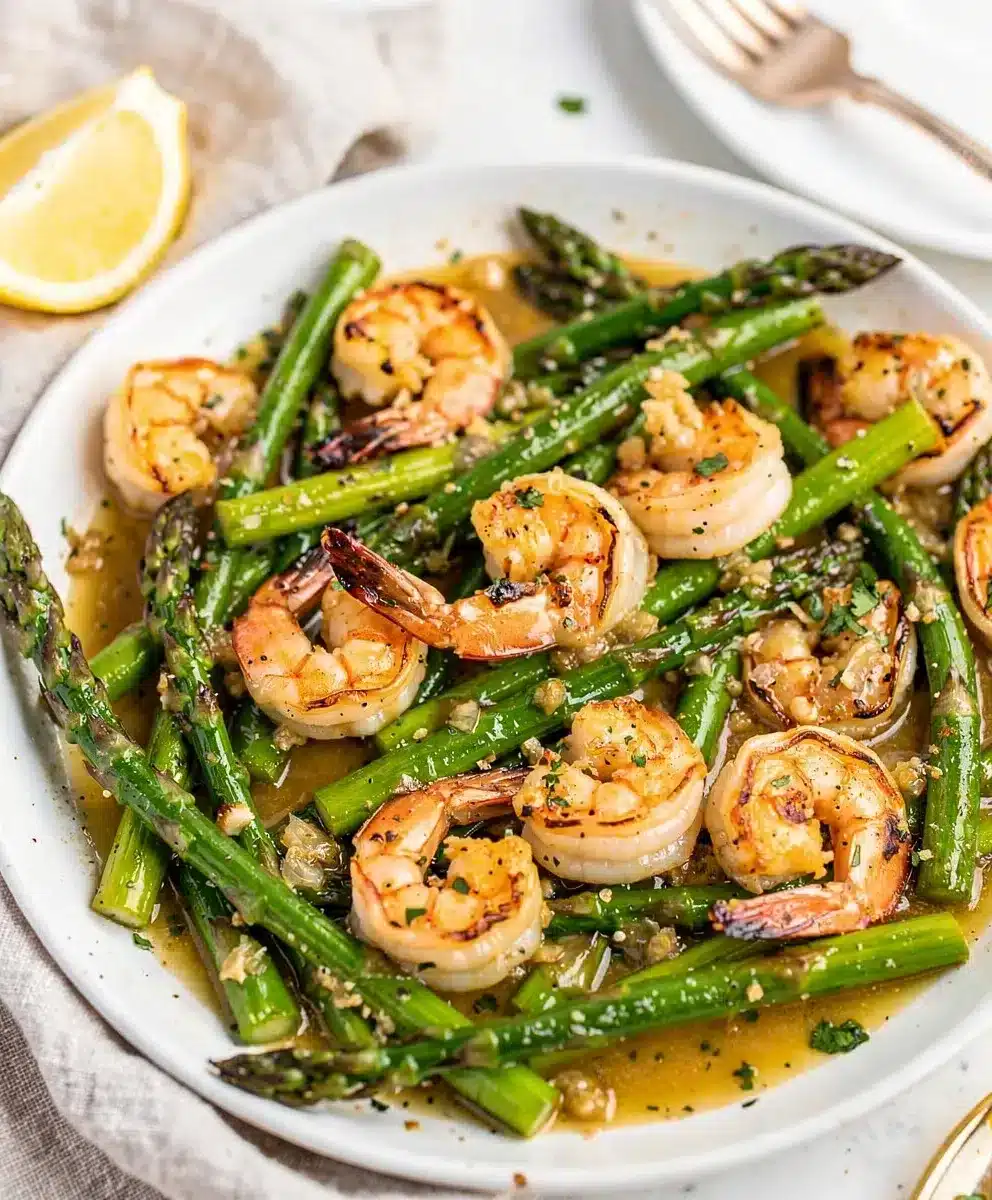 Garlic Butter Shrimp Asparagus Skillet 6 Garlic Butter Shrimp Asparagus Skillet featured image