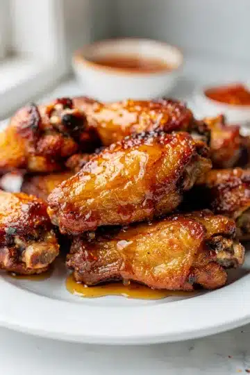 Hot Honey Chicken Wings 9 Crispy hot honey chicken wings with blue cheese dressing and celery.