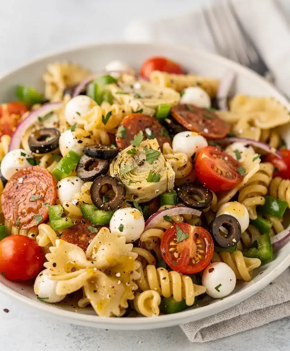 Easy Italian Pasta Salad 6 Easy Italian Pasta Salad featured image