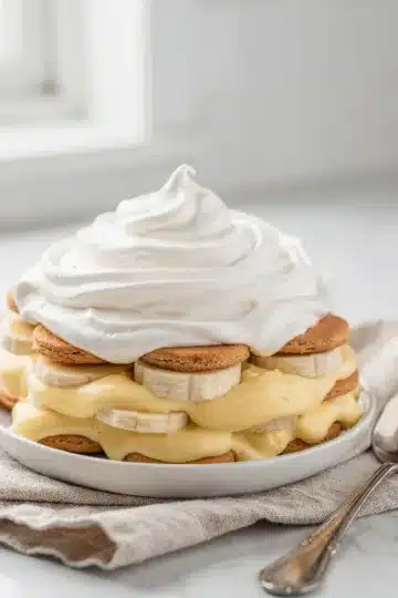 Old Fashioned Magnolia Bakery Banana Pudding 14 Classic banana pudding recipe with creamy layers and vanilla wafers in a glass bowl.