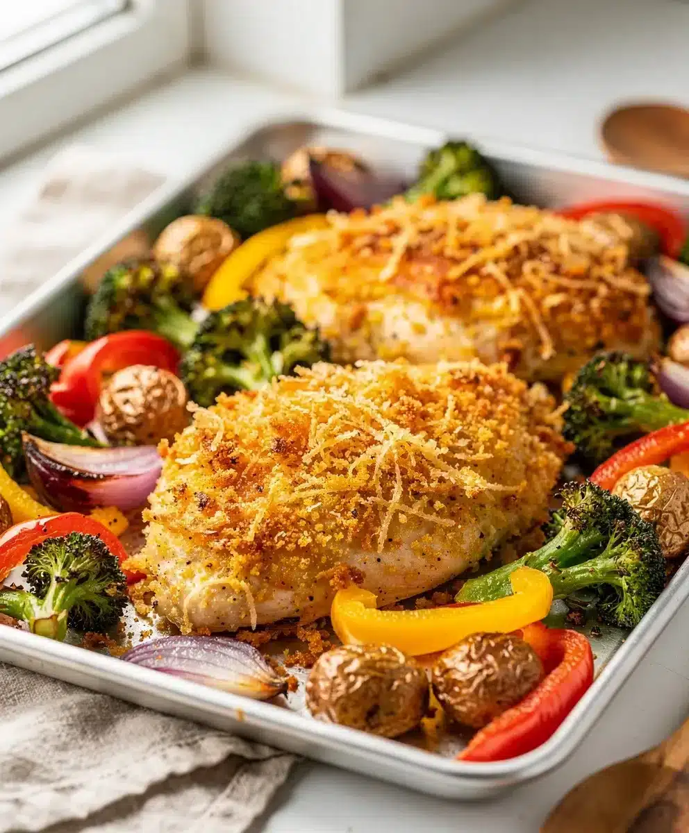 Cheesy Parmesan Crusted Sheet Pan Chicken Dinner 6 Cheesy Parmesan Crusted Sheet Pan Chicken Dinner featured image