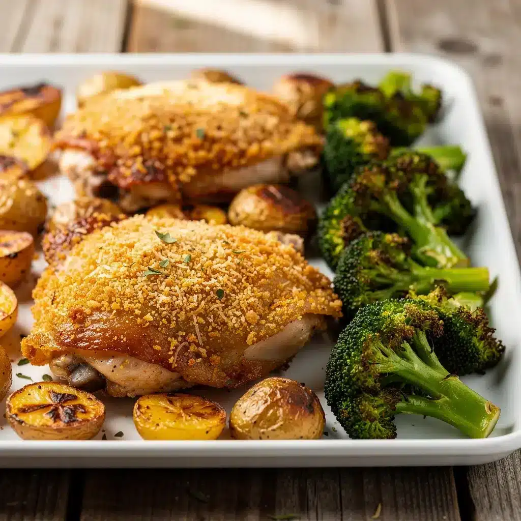Homestyle Parmesan Crusted Sheet Pan Chicken Dinner 8 Ingredients for Homestyle Parmesan Crusted Sheet Pan Chicken Dinner