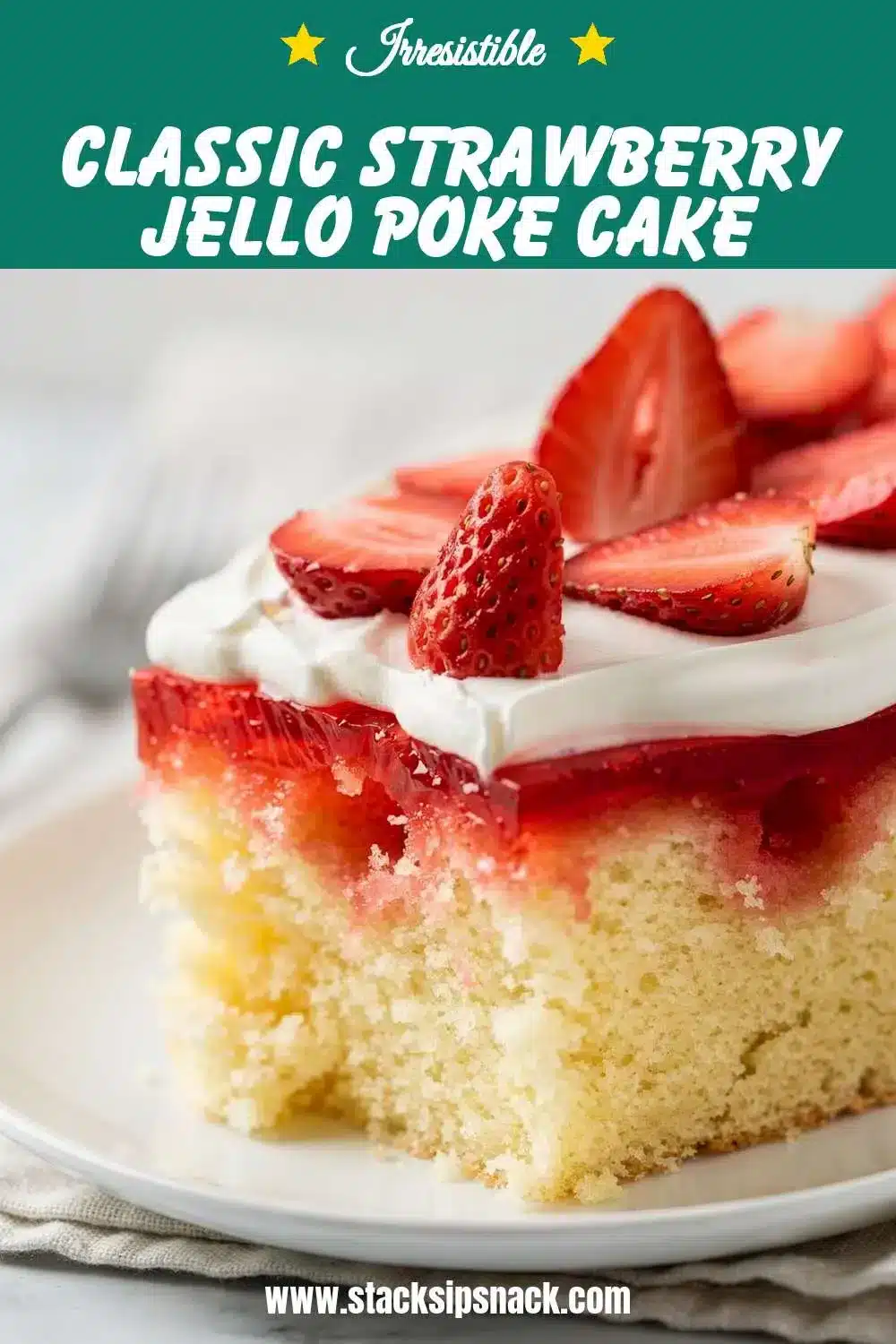 Classic Strawberry Jello Poke Cake 10 Storage and leftovers for Classic Strawberry Jello Poke Cake