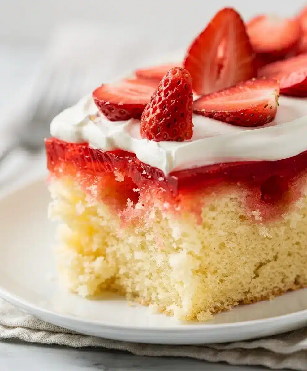 Classic Strawberry Jello Poke Cake 6 Classic Strawberry Jello Poke Cake featured image