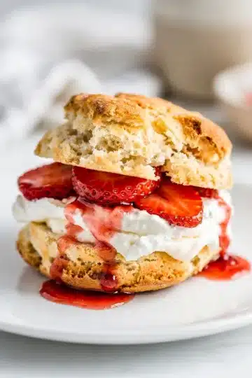 Classic Strawberry Shortcake 13 Homemade classic strawberry shortcake with fresh berries and whipped cream.