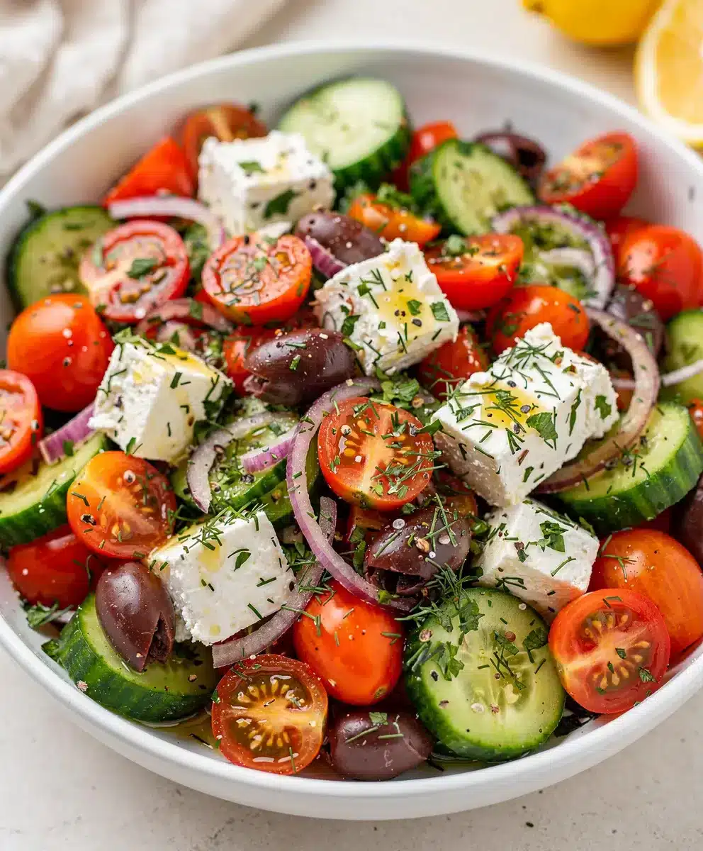 Tomato Cucumber Feta Salad 6 Tomato Cucumber Feta Salad featured image