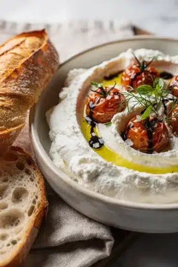 Whipped Feta with Roasted Tomatoes 12 Creamy whipped feta dip with juicy roasted tomatoes and fresh dill.