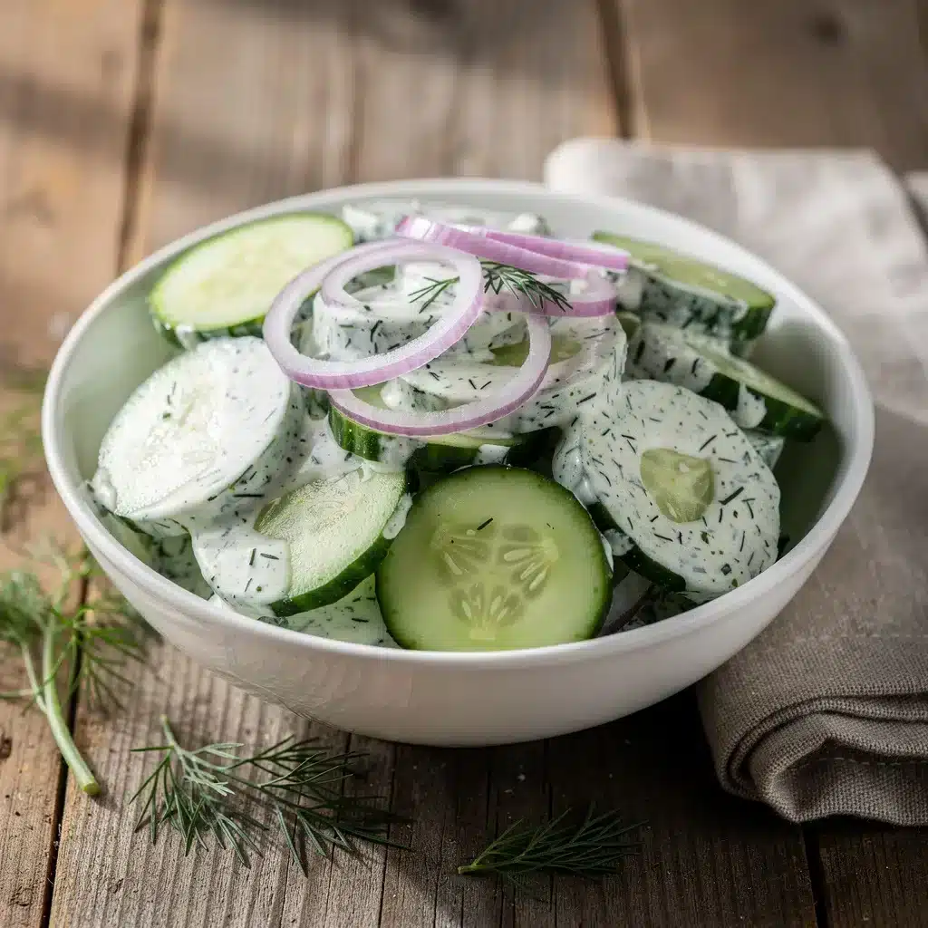 Easy Creamy Cucumber Dill Salad 8 Ingredients for Easy Creamy Cucumber Dill Salad