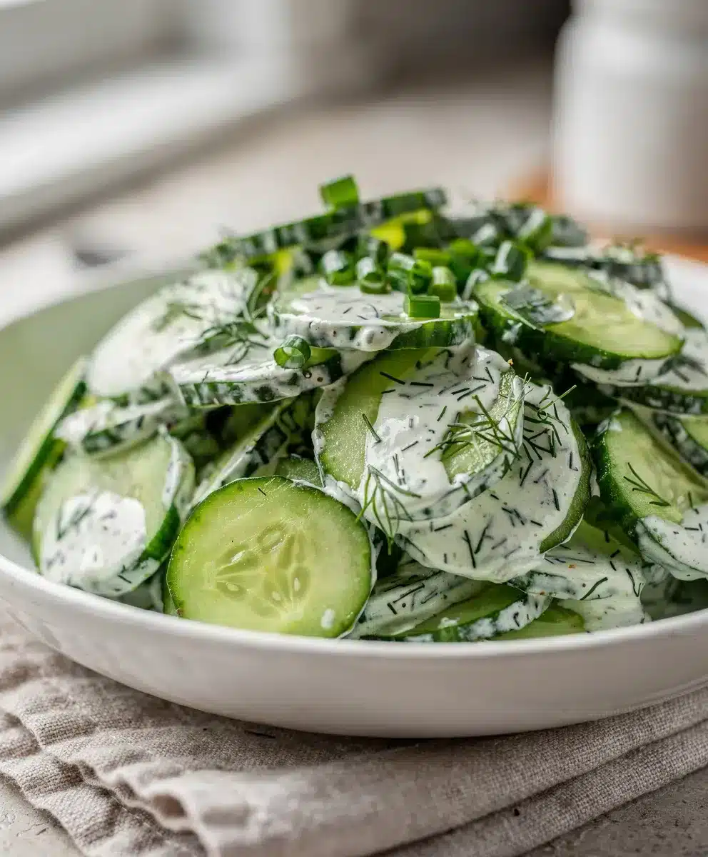 Easy Creamy Cucumber Dill Salad 6 Easy Creamy Cucumber Dill Salad featured image
