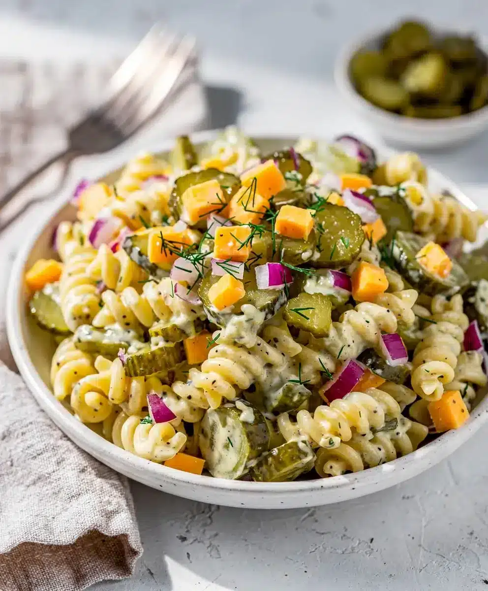 Creamy Dill Pickle Pasta Salad 6 Creamy Dill Pickle Pasta Salad featured image