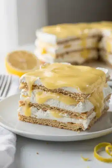 No Bake Lemon Cream Icebox Cake 14 No bake lemon cream icebox cake with fresh raspberries